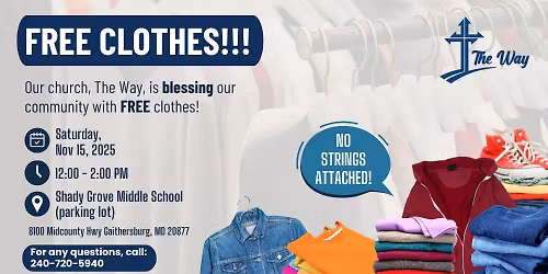 The Way\u2019s FREE Community Clothing Drive