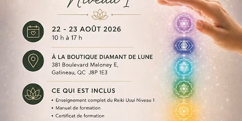 \ud83c\udf3f Formation Reiki Usui \u2013 Niveau 1 | 22-23 ao\u00fbt 2026