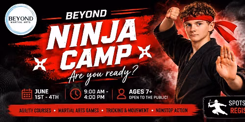 🥷 Ninja Summer Camp (June 1–4) — 8910 W 95th St, Overland Park, KS, United States, Kansas 66212
