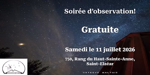 Soir\u00e9e d'observation astronomique publique du 11 juillet