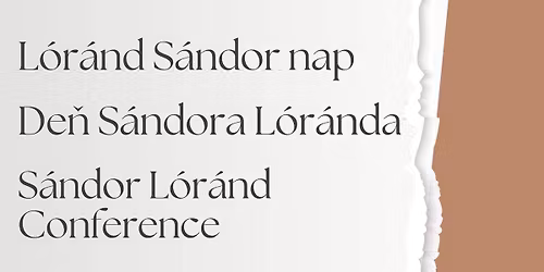 L\u00f3r\u00e1nd S\u00e1ndor CONF., szakmai r\u00e9sz - odborn\u00e1 sekcia - academic section