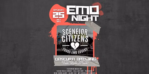 Live Band Emo Night @ Obscura Brewing with Sceneior Citizens
