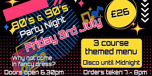 80s & 90s Party Night