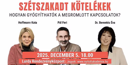 P\u00e1l Feri, Hoffmann Kata, Berent\u00e9s \u00c9va: Sz\u00e9tszakadt k\u00f6tel\u00e9kek