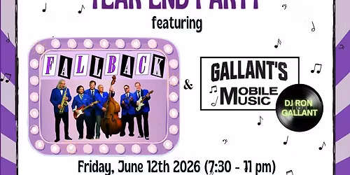Year End Party with FALLBACK Live! & music by DJ Ron Gallant