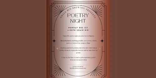 \u2728 Poetry Night at Grain Bin Brewing \ud83c\udfa4