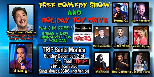 Free Standup Comedy and Holiday Toy Drive in Santa Monica