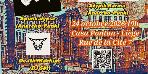 4020PUNX HC pr\u00e9sente APUNKALYPSE, ATYPIK KARMA & DEATH MACHINE 
