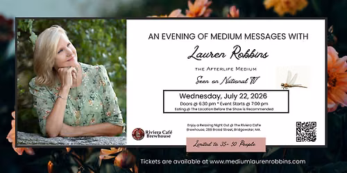 Afterlife Medium Event with Lauren Robbins, Seen on TV, in Bridgewater, MA