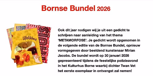 Grote Avond Borne doet Po\u00ebzie Theaterzaal Geluksfabriek