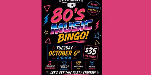 80's Music Bingo