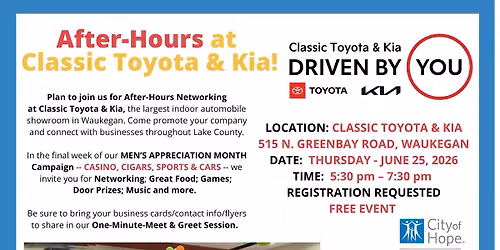 AFTER HOURS NETWORKING WITH THE LAKE COUNTY CHAMBER OF COMMERCE AT CLASSIC TOYOTA-KIA IN WAUKEGAN