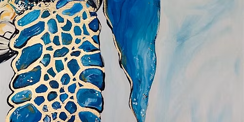 Gold Sparkle Sea Turtle Guided Painting Experience