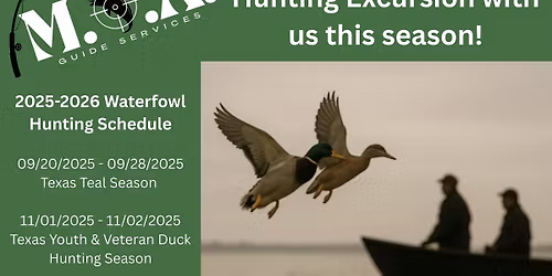 Texas Youth & Veteran Duck Hunting Season