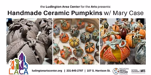 Handmade Ceramic Pumpkins w\/ Mary Case