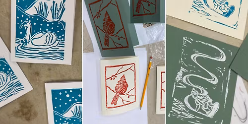 Holiday Card Linocut Workshop at the Botanical Gardens