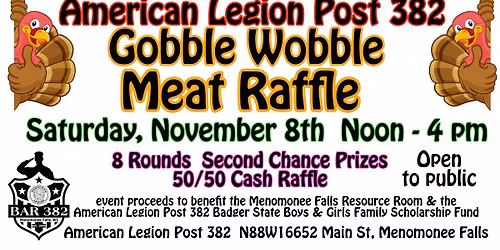 Bar 382 Gobble Wobble Meat Raffle