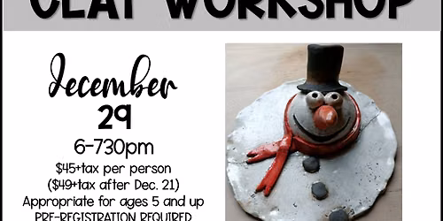 "Melted" Snowman Plate - Clay Workshop