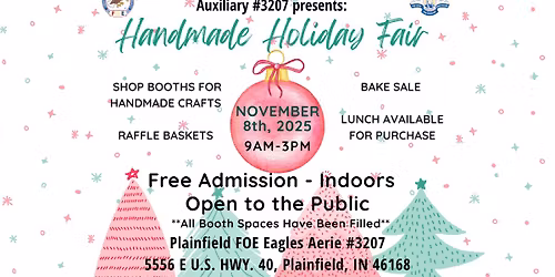 Plainfield Eagles Auxiliary #3207 Handmade Holiday Fair 2025