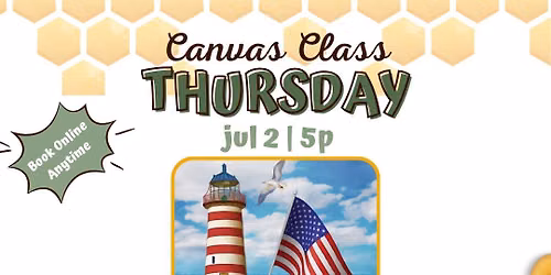 \ud83c\uddfa\ud83c\uddf8\ud83c\udfa8 Patriotic Lighthouse Canvas Class