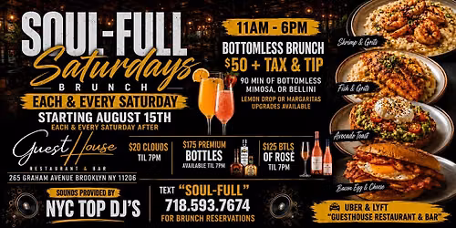 Soul-Full Saturdays Brunch & Day Party at GuestHouse
