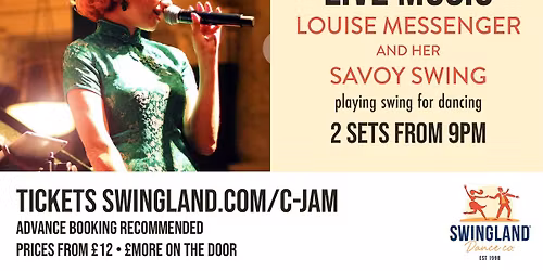 \ud83d\udd25LIVE MUSIC NIGHT! Louise Messenger - C Jam @ The Bedford - Lindy hop classes and dancing