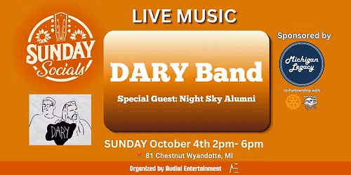 Sunday Socials Presents: The Dary Band LIVE!