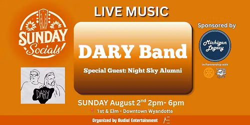 Sunday Socials Presents: The Dary Band LIVE!