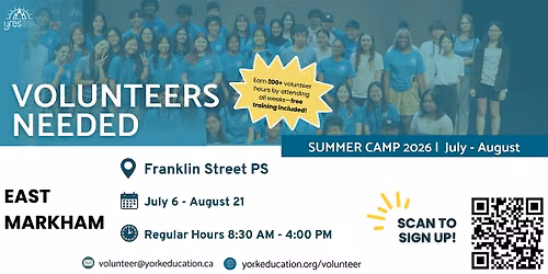 Volunteers Needed - East Markham Summer Camp