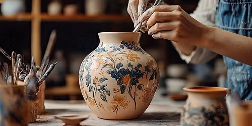 Inclusive pottery painting session