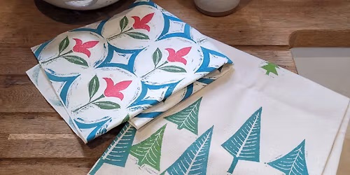Block Printing Workshop: Design and print your own Tea Towel
