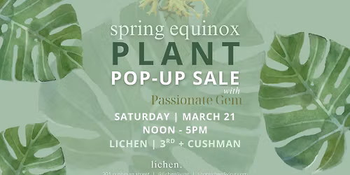 Spring Equinox Plant Pop-up Sale with Passionate Gem