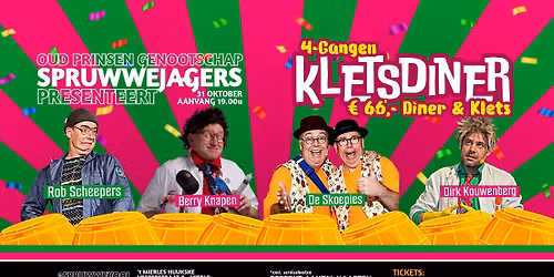 Kletsdiner (4-gangen verrassingsmenu met amusement)