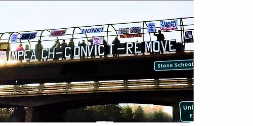 Stone School Bridge Weekly Protest