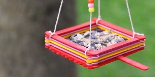 Messy Playdate: Popsicle Stick Birdfeeders 