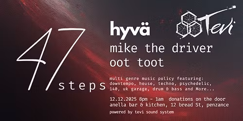 47 steps - multigenre vibeathon @ Anella, Penzance