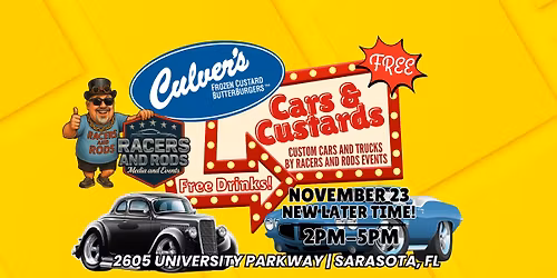 Cars & Custards Cruise-In, Culvers University Blvd, Sarasota