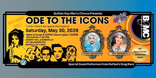 Ode to the Icons - MEET & GREET [6:30PM VIP tickets available]