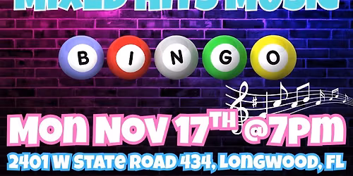 Mixed Hits Music Bingo @ Hurricane Grill & Wings Longwood