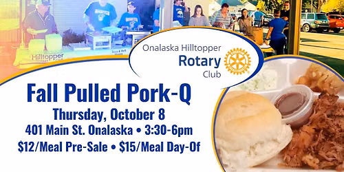 Hilltopper Rotary 2026 Fall Pulled Pork-Q - Thurs, October 8