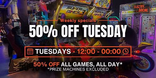 50% Off Tuesday @ Electric Social