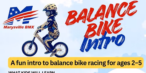 Marysville BMX - Intro to Balance Bike Racing