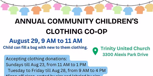 3rd Annual Community Kids' Clothing Co-op
