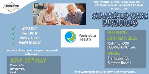 Advanced Care Planning FREE Talk Frankston RSL