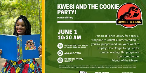 Summer Reading Kickoff Featuring Kwesi and the Cookie Party!