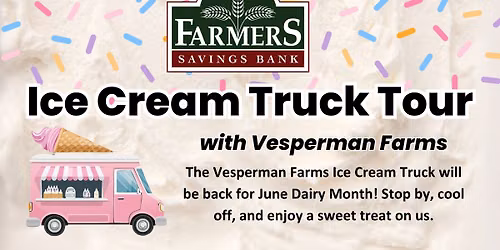 Vesperman Farms Ice Cream Truck at Dodgeville Farmers Savings Bank