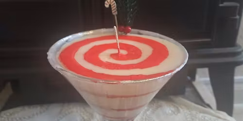 Make Your Own Candy Cane Martini Candle