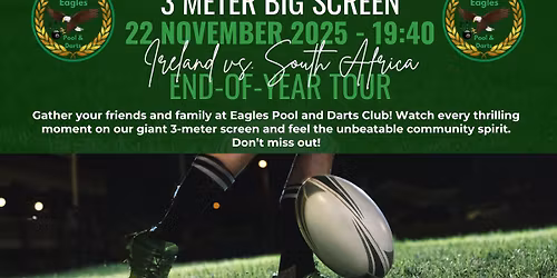 Ireland vs SA \u2013 Saturday Night Rugby!
