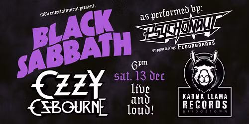 \u26a1 PSYCHONAUT \u2013 BLACK SABBATH\/OZZY TRIBUTE NIGHT \u26a1