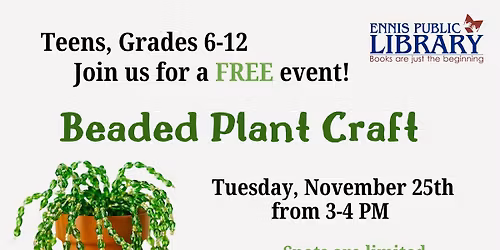 Teen Beaded Plant Craft